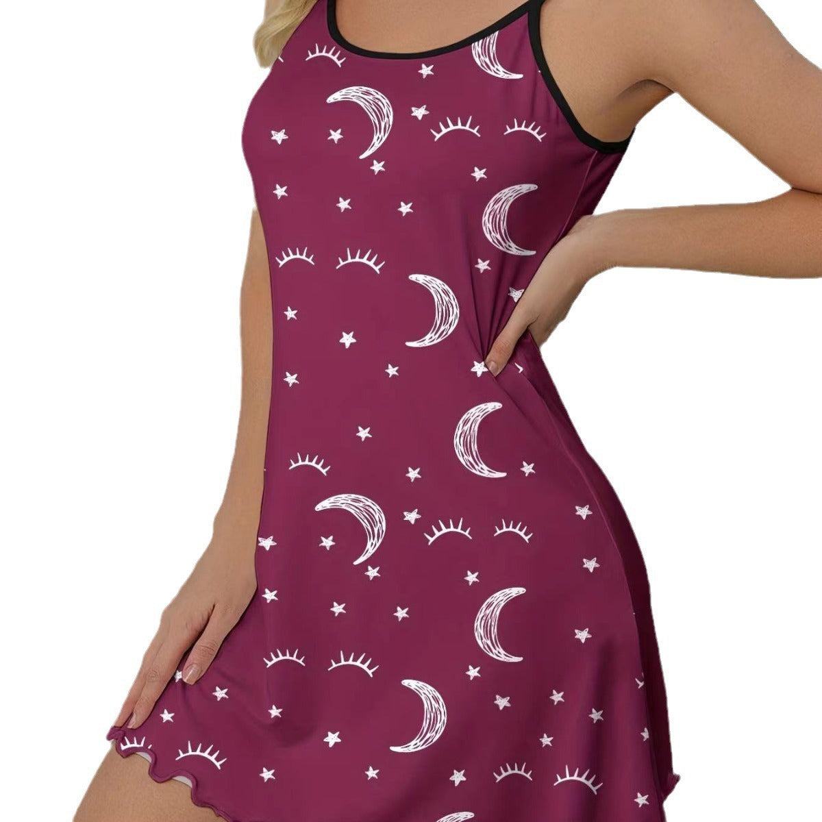 Heart Print Sling Nightgown Robette de nuit grand amour